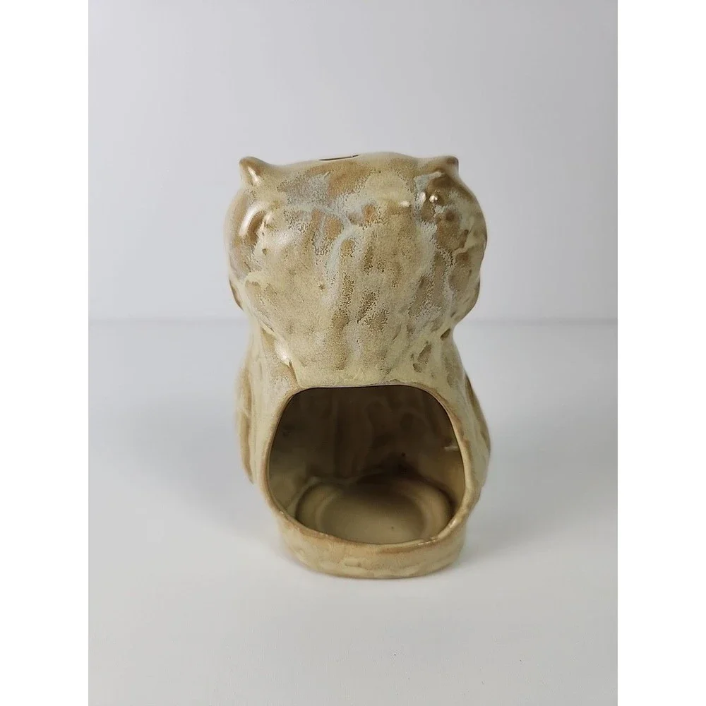 VTG Enesco Glazed Pottery Owl Tealight Candle Holder Centerpiece Table Decor - Picture 6 of 11